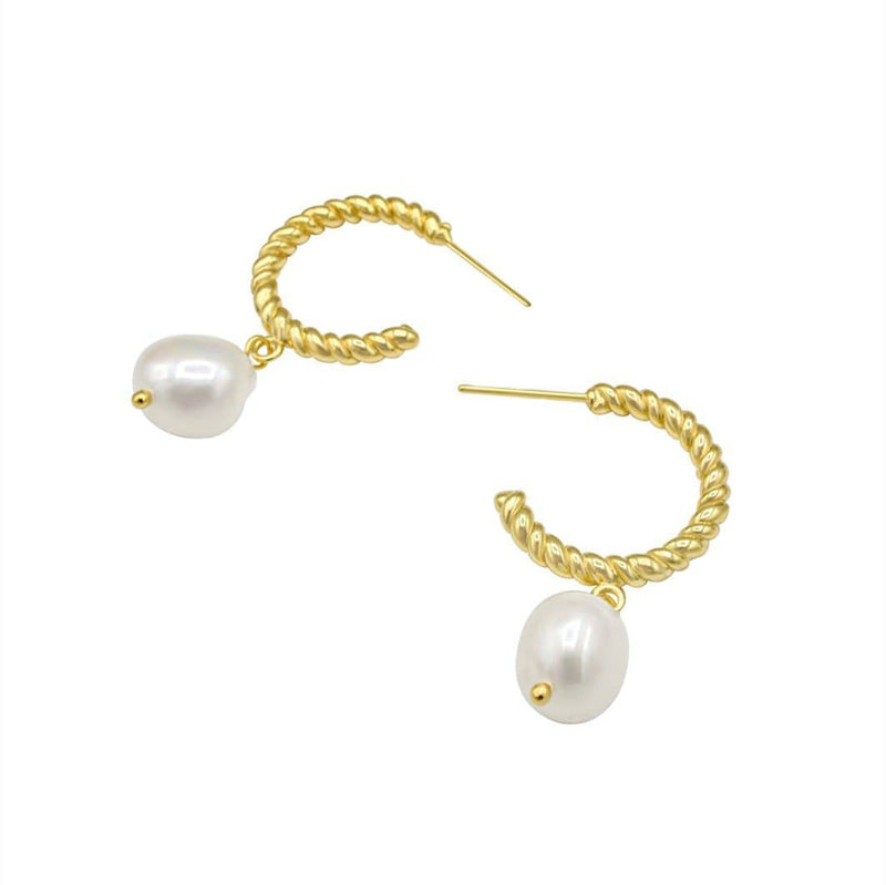 PEARL HOOP EARRINGS - CORAZUL "TAHITI" Corazul Shop