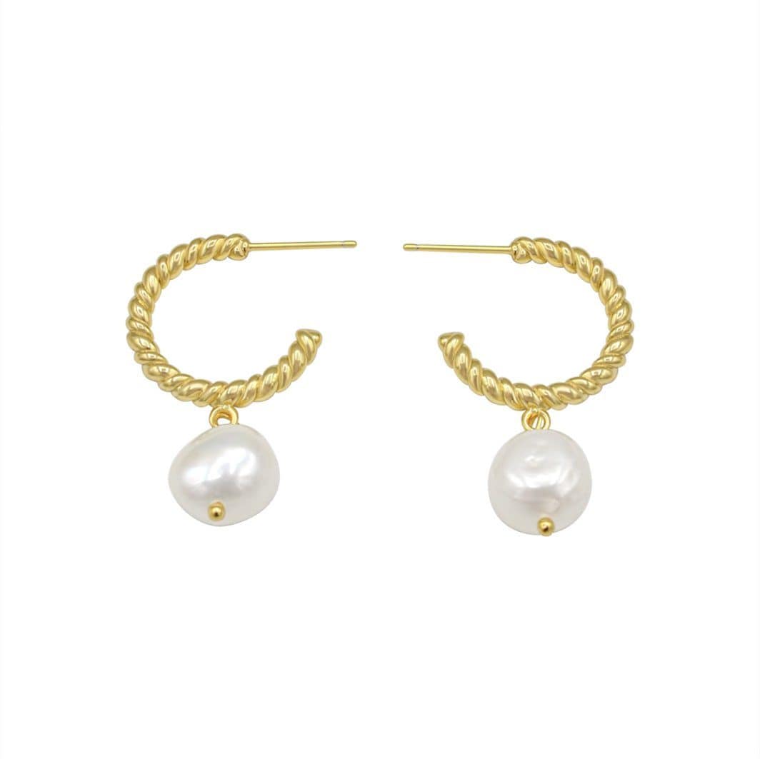PEARL HOOP EARRINGS - CORAZUL 