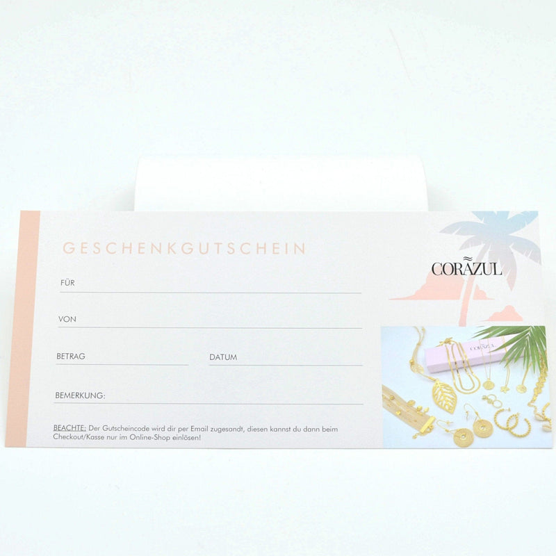 Schmuck Gutschein verschenken (20€ / 30€ / 50€ /100€) Gift Cards Corazul Shop